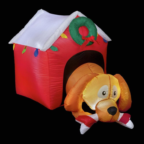 Premier 1.2m Inflatable Dog House Christmas Novelty Decorations