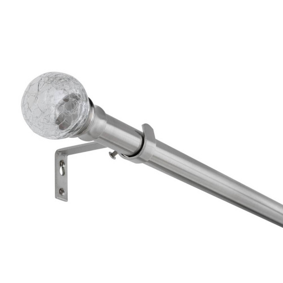 Home Cora Extendable Crackle Curtain Pole - Steel