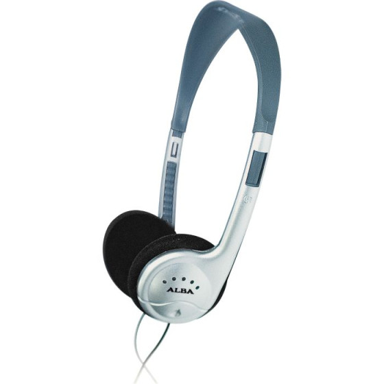 Alba Lightweight Stereo Headphones - Silver