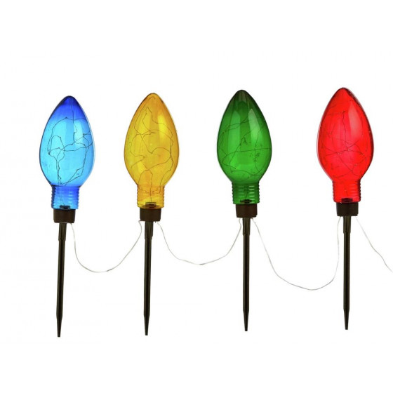 Home Set Of 4 Christmas Bulb Path Finders - Multi-Coloured