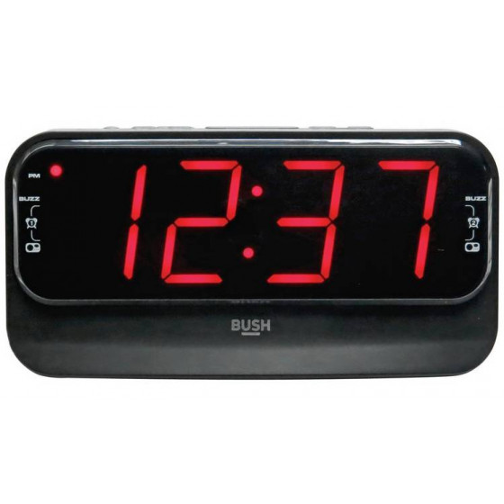 Bush Big LED Alarm Clock Radio - Black