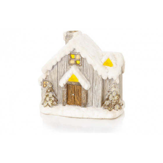 Premier Decorations White LED Snowy House Ornament