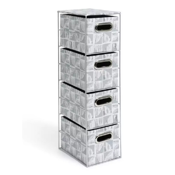 Habitat 4 Drawer Pin Wheel Storage Tower - Grey