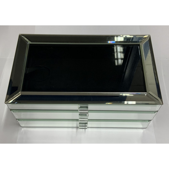 Bevelled Mirrored & Glass Jewellery Box