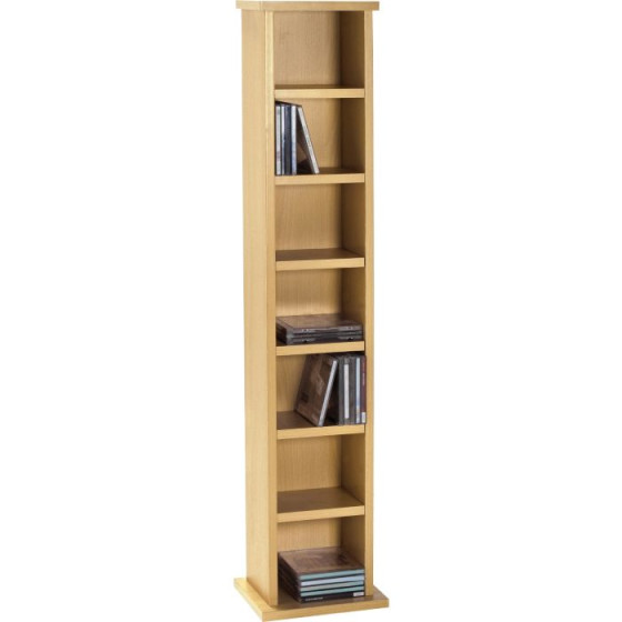Maine Media DVD and CD Storage Tower - Beech Effect