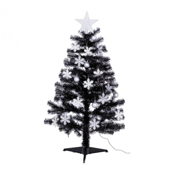 Home 4ft Christmas Tree - Black, White & Silver