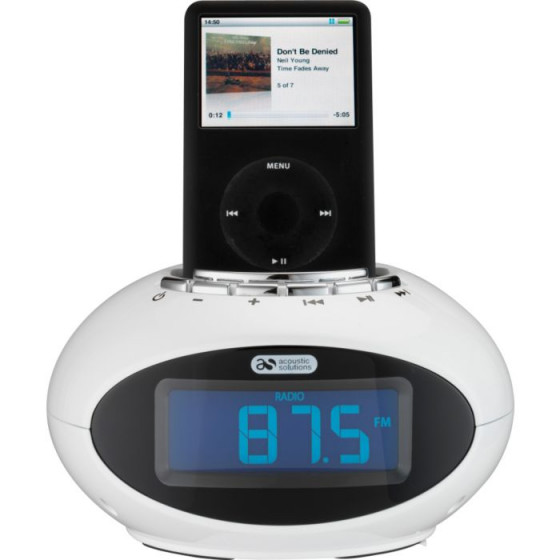 Acoustic Solutions Smartie Clock with Docking Station-White