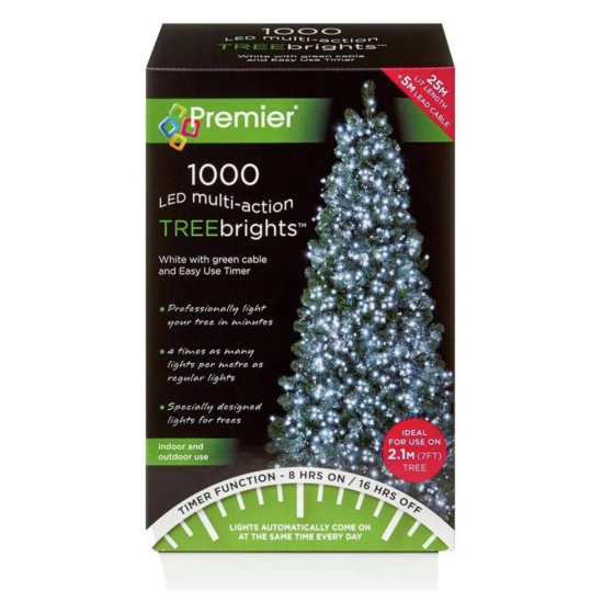 Premier Decorations 1000 LED Timer Lights - White