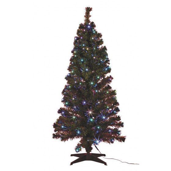 Home 5ft Pre-Lit Multi-Coloured Lights Christmas Tree - Green