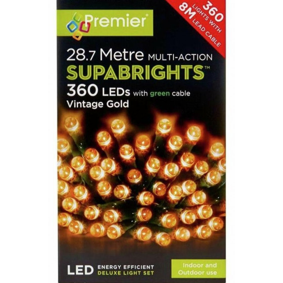 Premier Decorations 360 LED Supabrights Christmas Lights - Vintage Gold