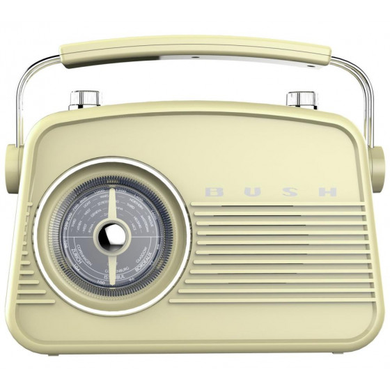 Bush Retro Mini FM Radio - Cream (Battery Operated Only)