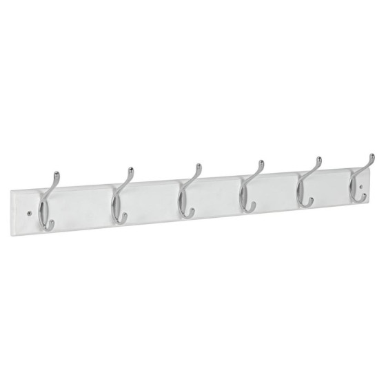 Habitat 6 Piece Double Chrome Coat Hooks - White