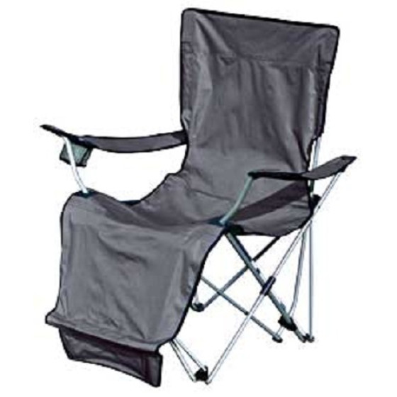 Folding Camping Lounger with Retractable Footrest