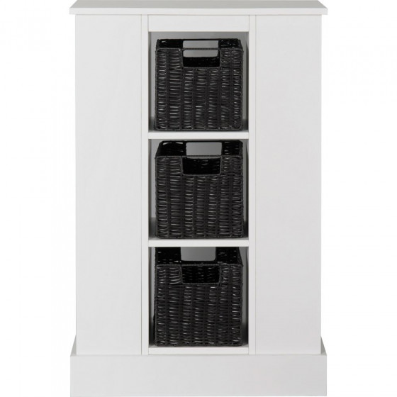 Dover Open Storage Unit with 3 Baskets - White