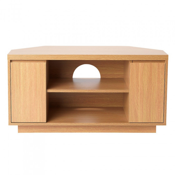 2 Door Corner TV Unit - Oak Effect