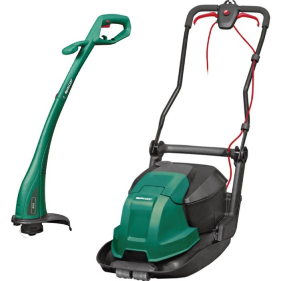 Qualcast 1450W Electric Hover Lawnmower and Corded Trimmer (GHM145A + GGT2501)