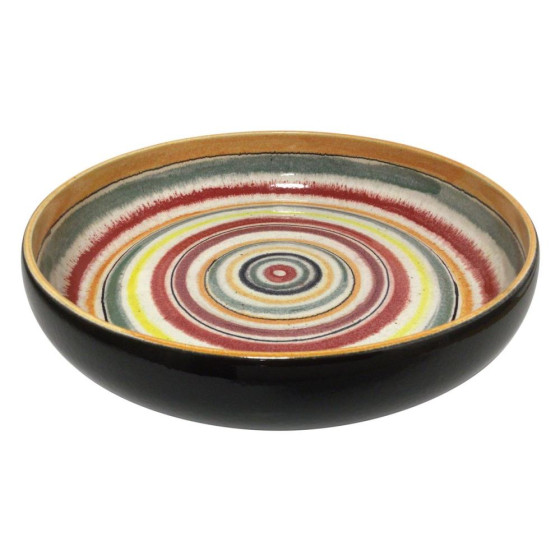 Habitat Wave Striped Ceramic Bowl -  Multi-Coloured 