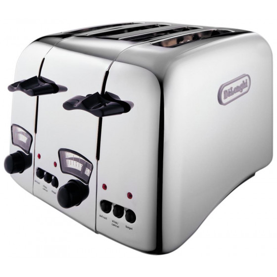 DeLonghi Argento CTO4.C 4 Slice Toaster - Chrome