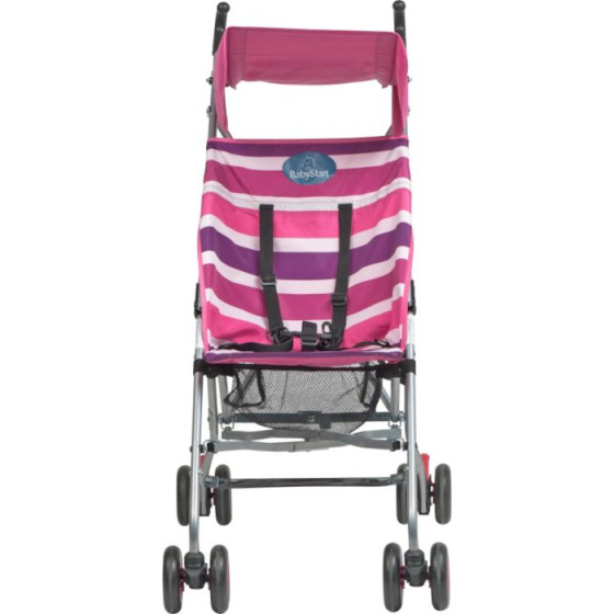 BabyStart Canopy Pushchair - Pink Stripe