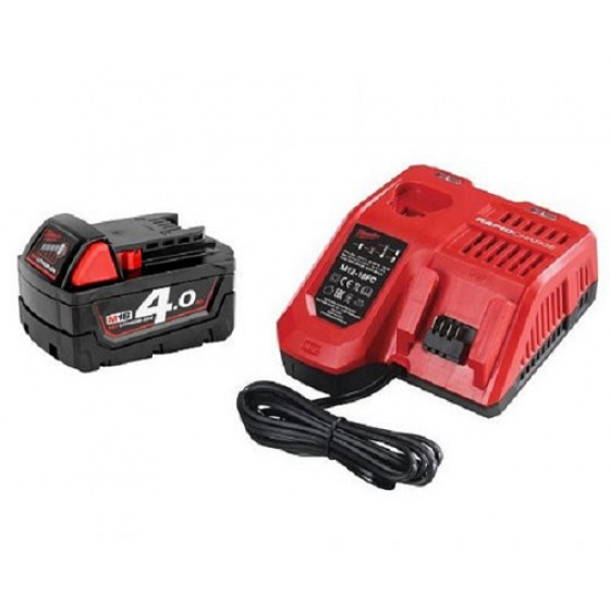 Milwaukee M12-18C 12v-18v Twin Port Fast Charger & 18v 4ah Battery