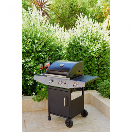 Premium 2 Burner Gas BBQ with Side Burner (No Door Handle)