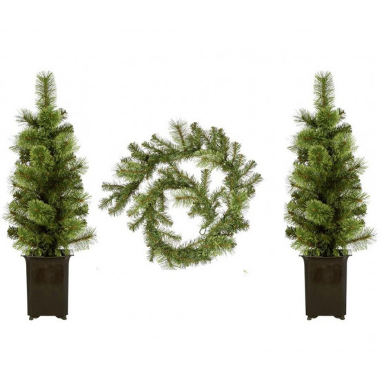 Home Set Of 3 Outdoor Christmas Decorations (No Wreath)