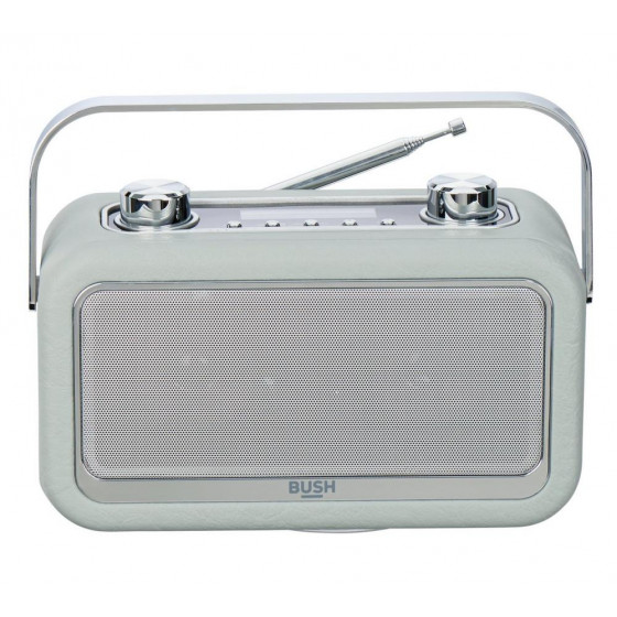 Bush Leather Bluetooth DAB Radio - Grey (Battery Operated Only)