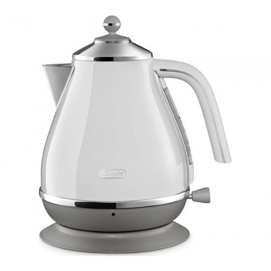 DeLonghi Icona Capitals Cordless Jug Kettle - White (No Power Indicator Light)