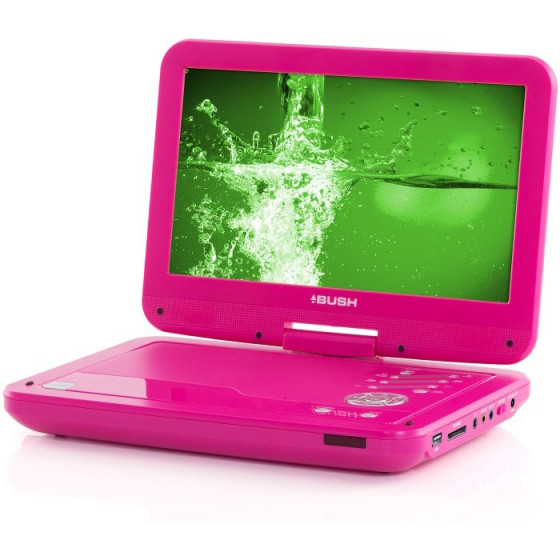 Bush 10 Inch Portable DVD Player - Pink (No Ear Phones)