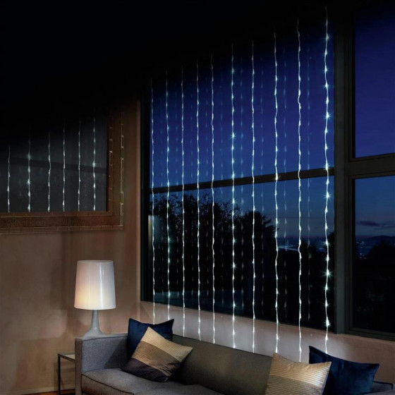 Premier Decorations 240 LED Waterfall Curtain Lights - Warm White