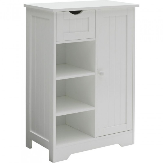 Shaker Slimline Hall Storage Unit with Cupboard - White