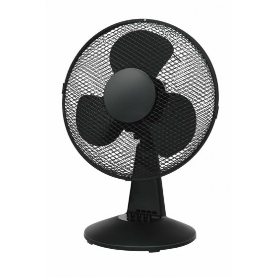 Challenge 12 Inch 3 Speed Oscillating Desk Fan - Black (No Frame Screw)