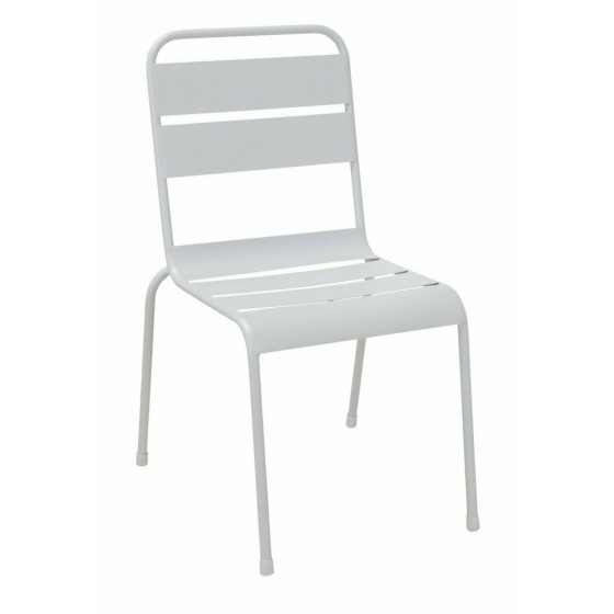 Home Steel Stacking Garden Chair - Grey