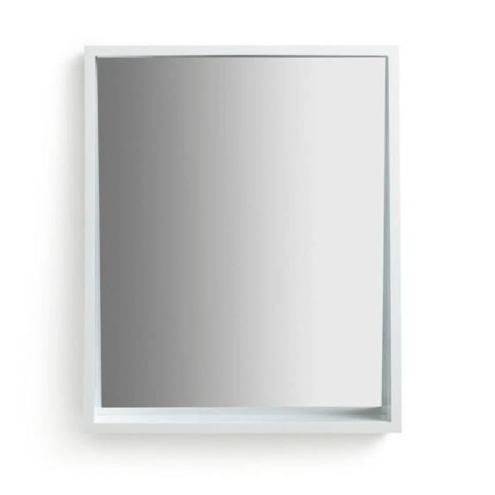 Home Wooden Shelf Wall Mirror - White