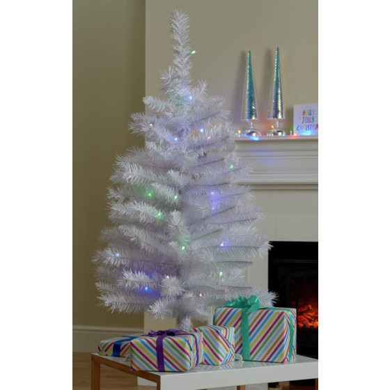 Home 3ft Pre-Lit Iridescent Christmas Tree - White