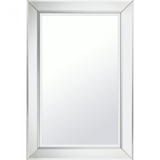 Home 75 x 50cm Rectangular Bevelled Wall Mirror - Silver