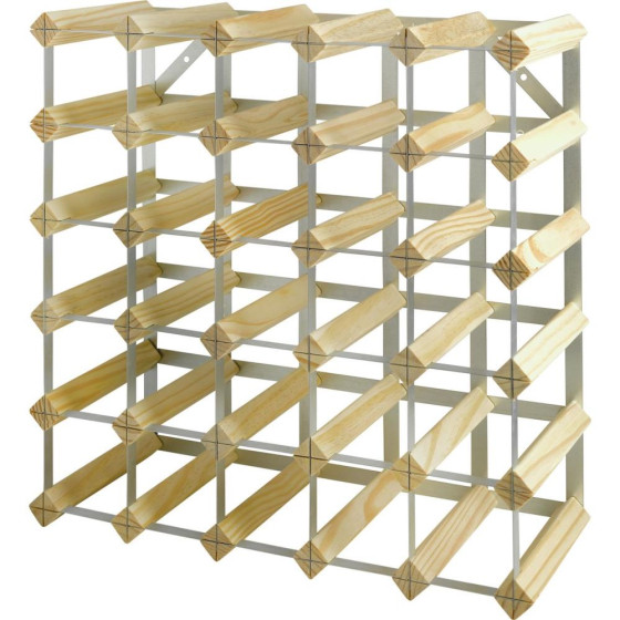 Home 30 Bottle Wooden Wine Rack - Brown