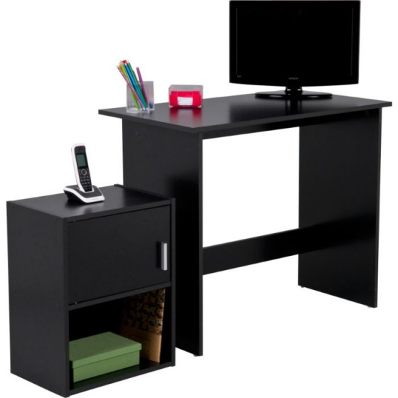 Soho Office Desk and Cabinet Package - Black