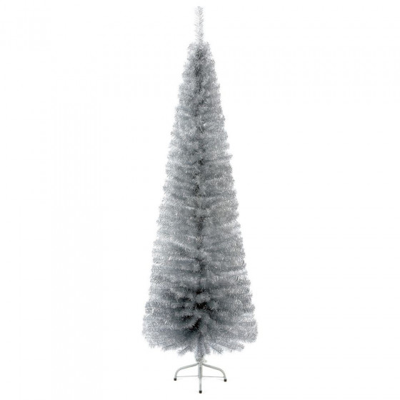 Premier Decorations 6ft Pencil Pine Christmas Tree - Silver