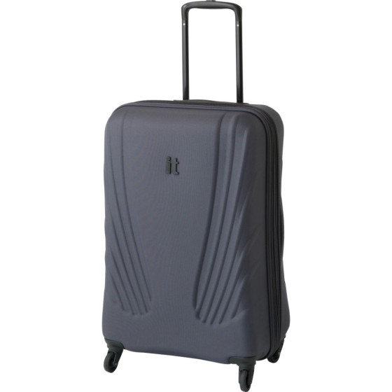IT Luggage Frameless Medium 4 Wheel Suitcase Charcoal Luggage