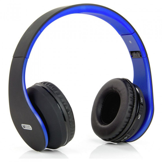 Acoustic Solutions Bluetooth Headphones - Black and Blue (No AUX Cable)