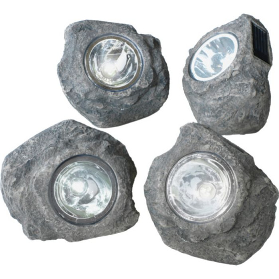 Solar Rock Outdoor Lights - Set of 4