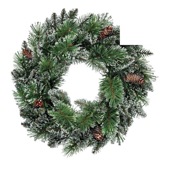 Home Pre-lit Snowtipped Faux Foliage Christmas Decoration Wreath