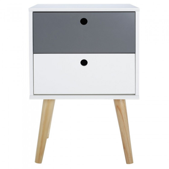 Hygena Alto Lamp Table White/Grey