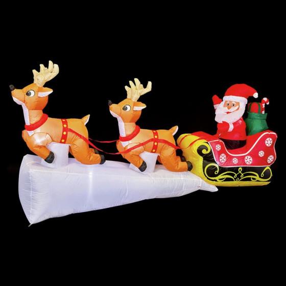 Premier Decorations 2.4m Inflatable Santa On Sleigh Christmas Decoration