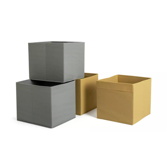 Habitat Set of 4 Square Plus Boxes - Grey & Yellow