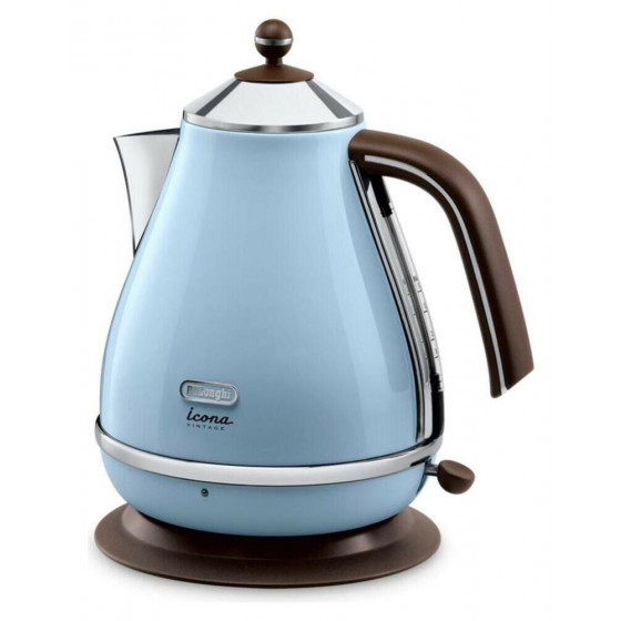 Delonghi KBOV3001.AZ Vintage Icona 3kW Cordless Jug Kettle - Blue