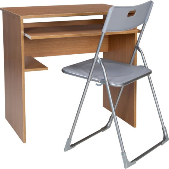 Office Desk and Chair Set - Oak Effect