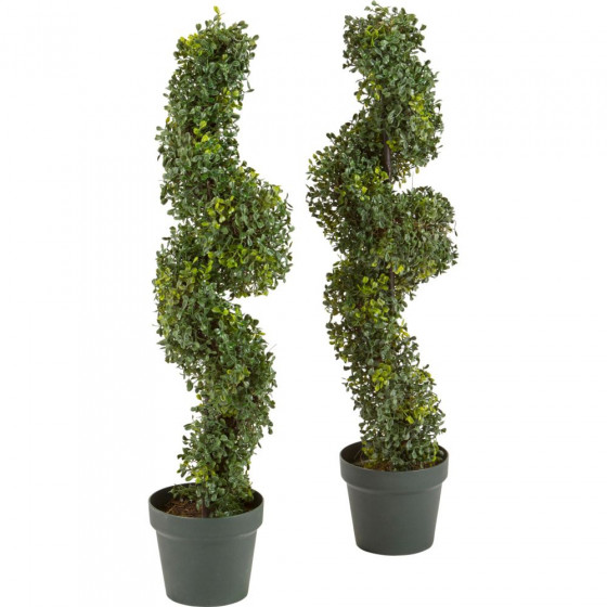 Artificial 91cm Eucalyptus Topiary Twist - Pack of 2