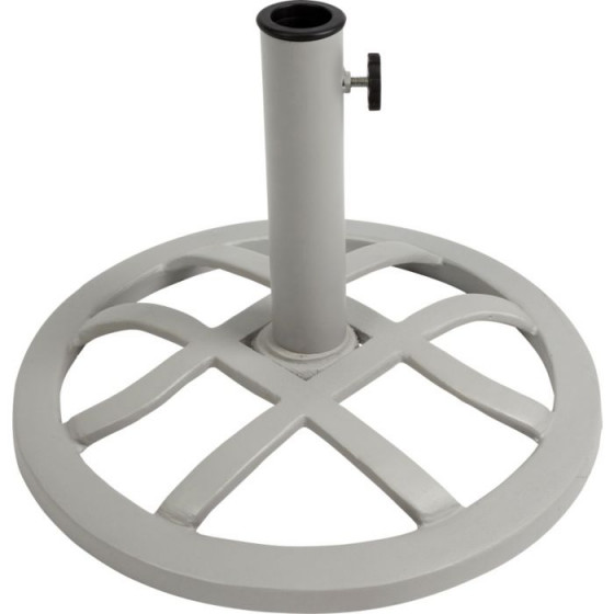 Round Cast Iron Parasol Base - Grey